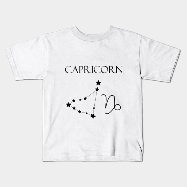 Capricorn Zodiac Horoscope Constellation Sign Kids T-Shirt by MikaelSh